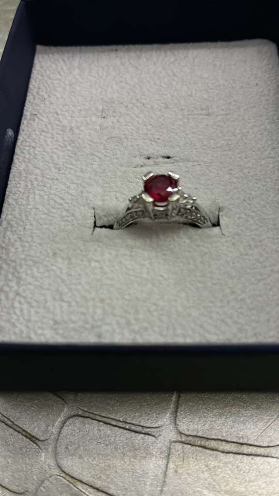 Anillo Piedra Rosa 10k