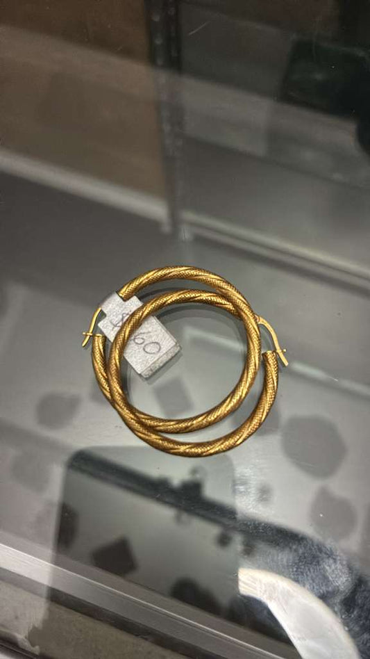 Aretes arracadas 10K redondas